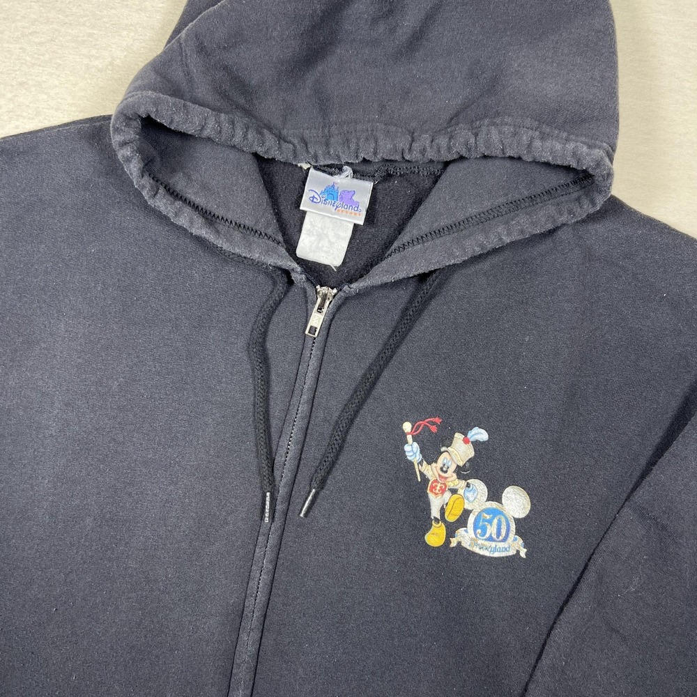 Vintage Disneyland 50th Hoodie Mens XL Black Sweatshirt Homecoming 2000s‎